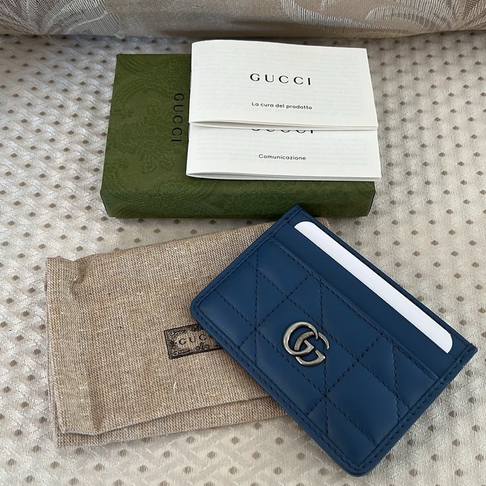 Gucci Card Case Blue 443127 : 496334 - Made in Italy - Picture 2 of 8